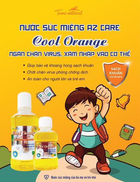 Nước súc miệng AZ Care - Cool Orange - Gia Công Mỹ Phẩm Tami Natural Home - Công Ty TNHH Sản Xuất Dược Mỹ Phẩm Tami Natural Home
